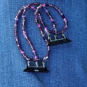 38mm Amethyst & Glass bead Apple Watch bracelet